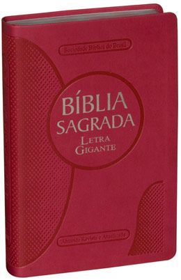 Biblia Letra Gigante Emborrachada vermelha RA com Indice