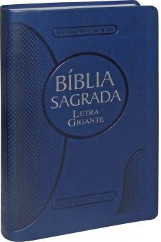 Bi­blia Letra Gigante Emborrachada RC Azul com Indice